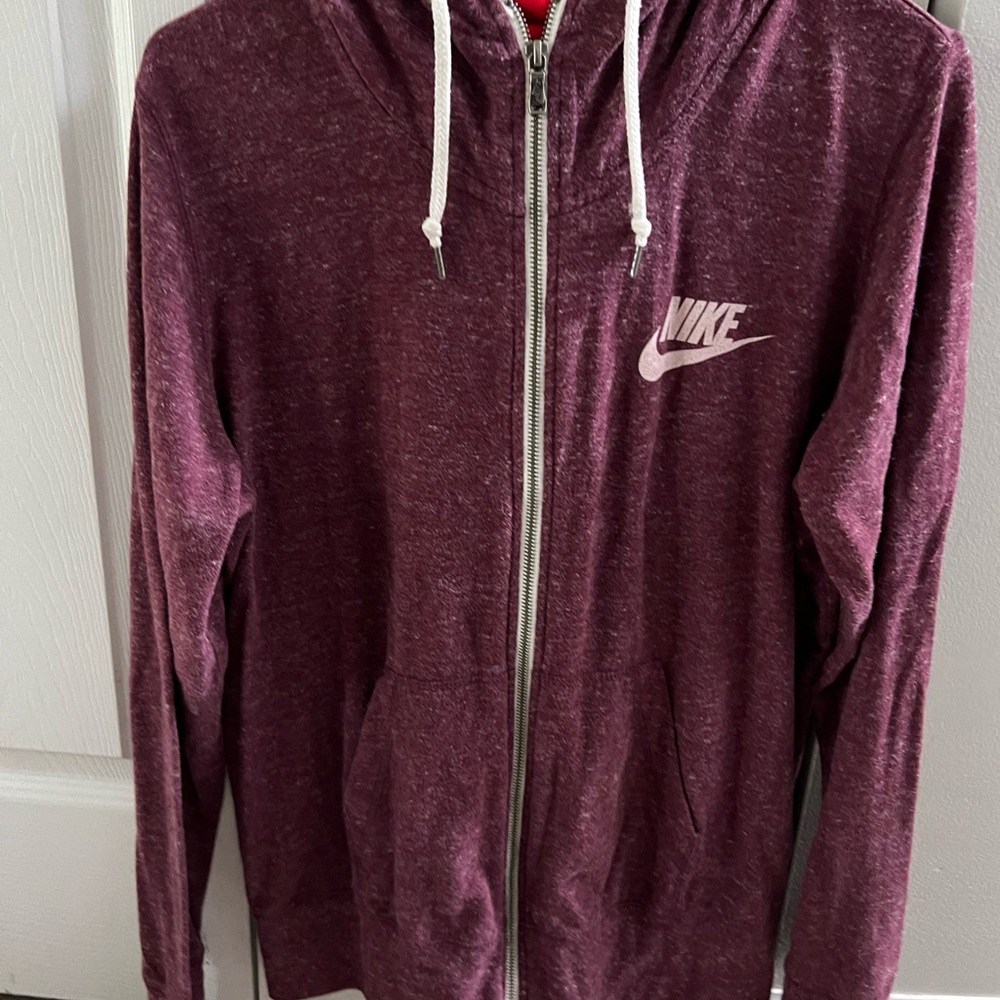 Nike Burgundy Zip-up Hoodie